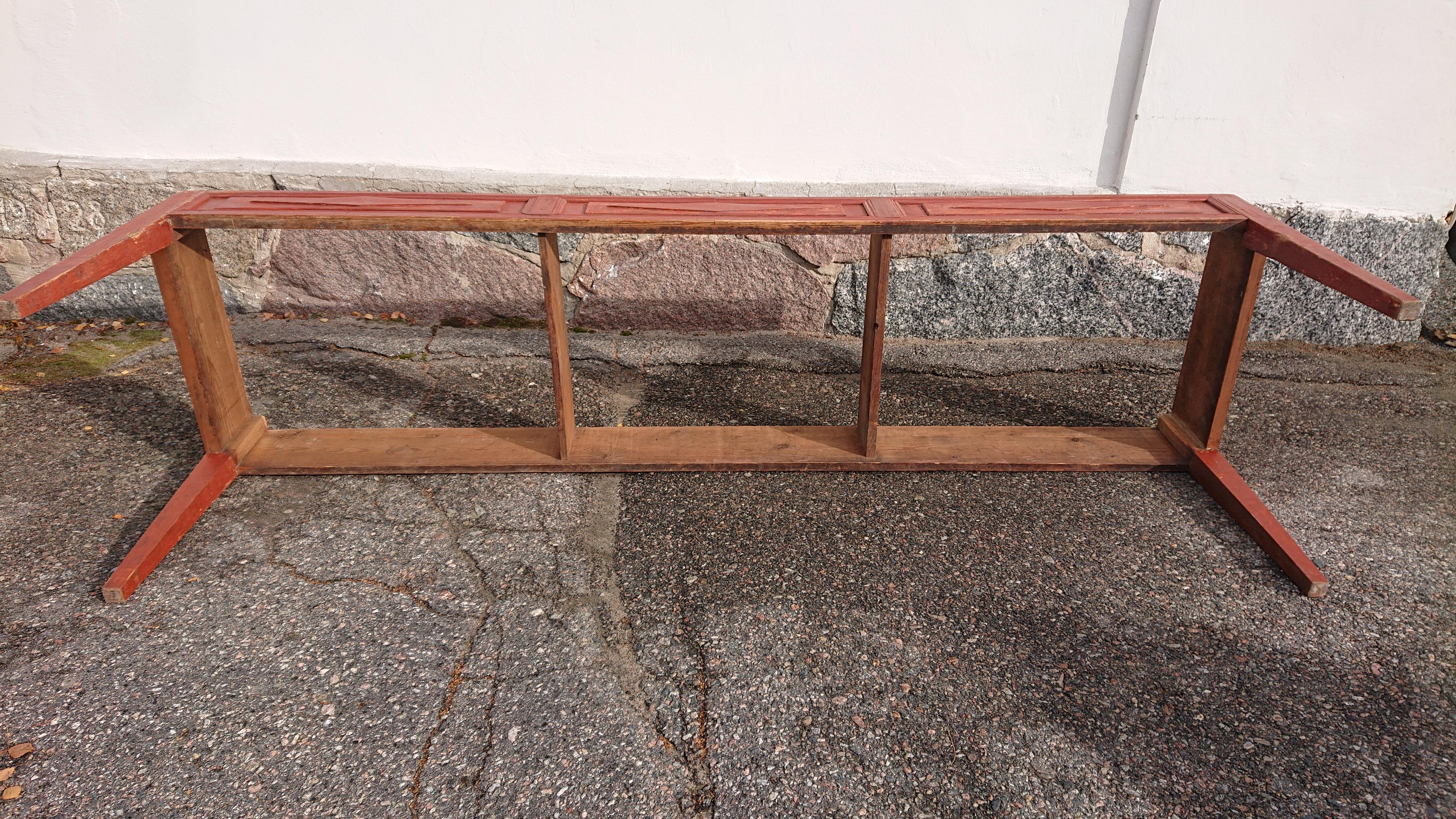 Table longue gustavienne suédoise du 19ème siècle peinture d'origine de table en vente 5
