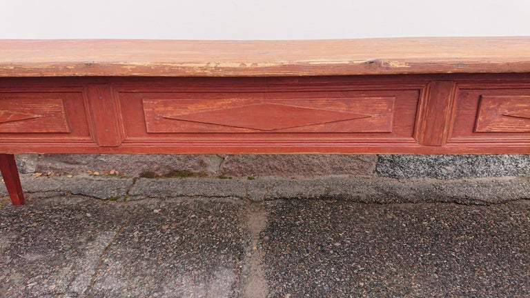 19th Century Swedish Gustavian Long Table Originalpaint For Sale at 1stDibs