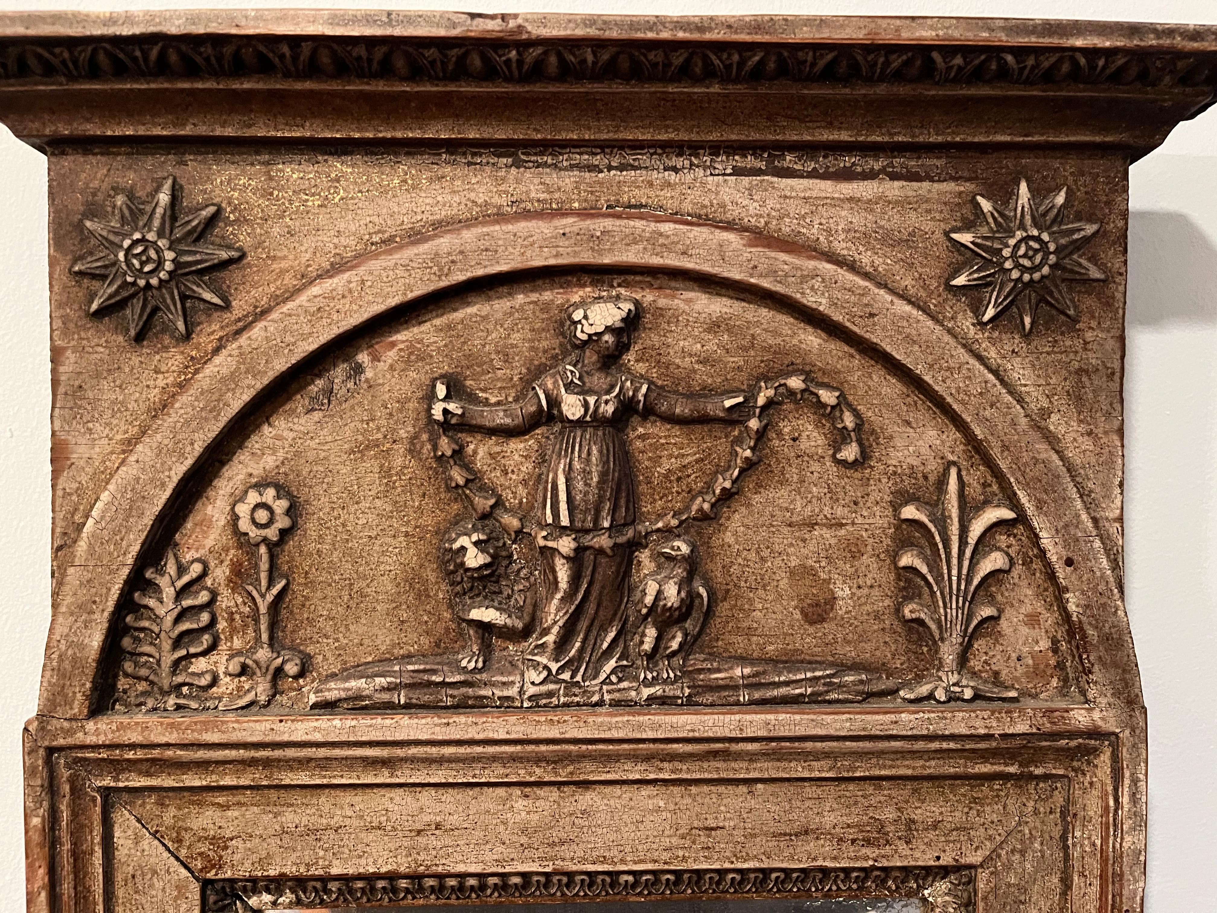 Sculpté à la main Miroir suédois gustavien du 19e siècle en vente