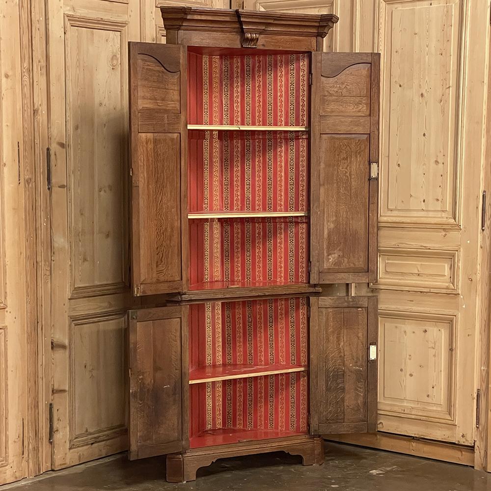 Oak 19th Century Swedish Gustavian Neoclassical Corner Cabinet For Sale