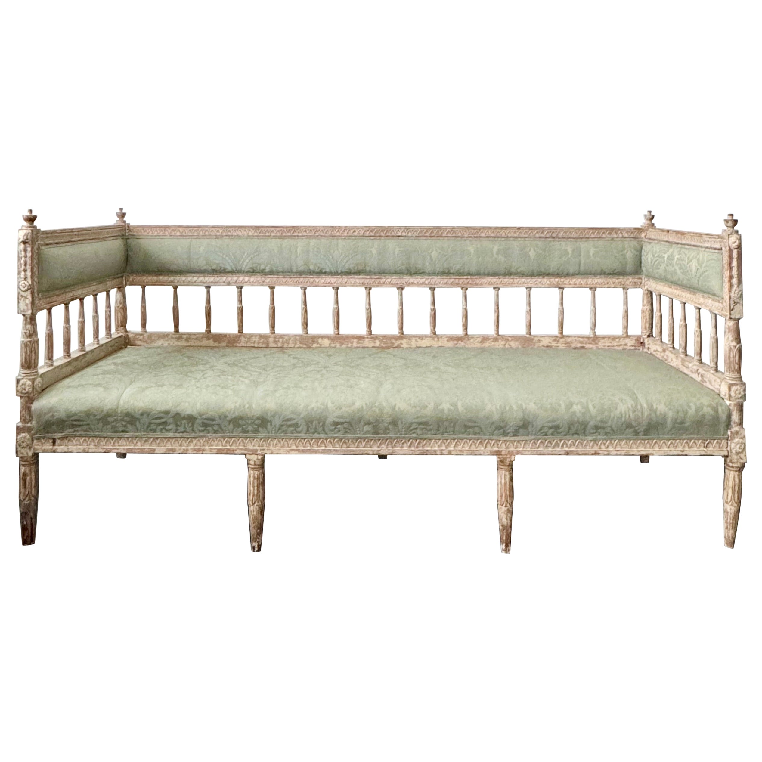 Schwedisches Gustavianisches / neoklassizistisches Sofa-Sessel aus dem 19. Jahrhundert