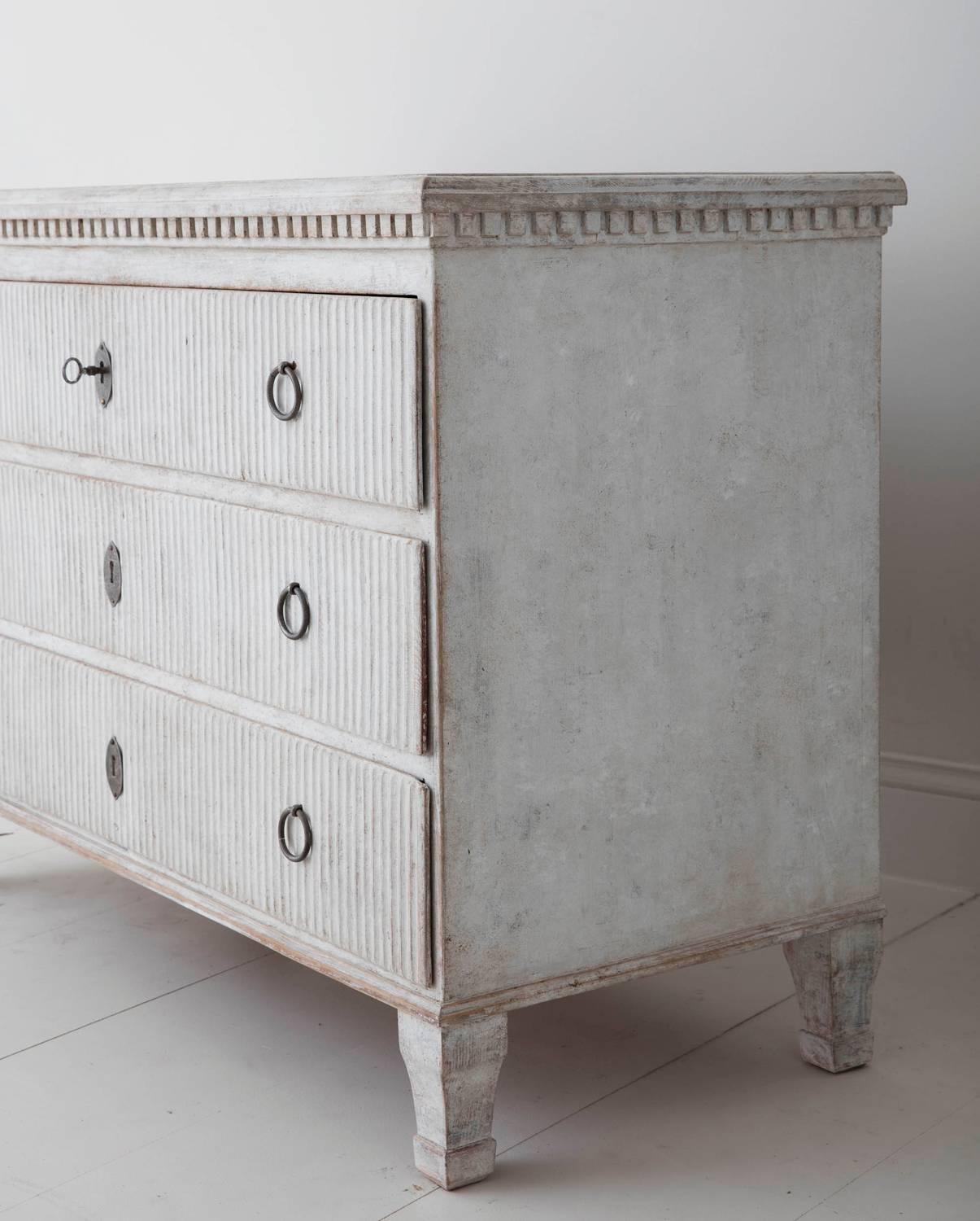 Pine 19th Century Swedish Gustavian Painted Commode