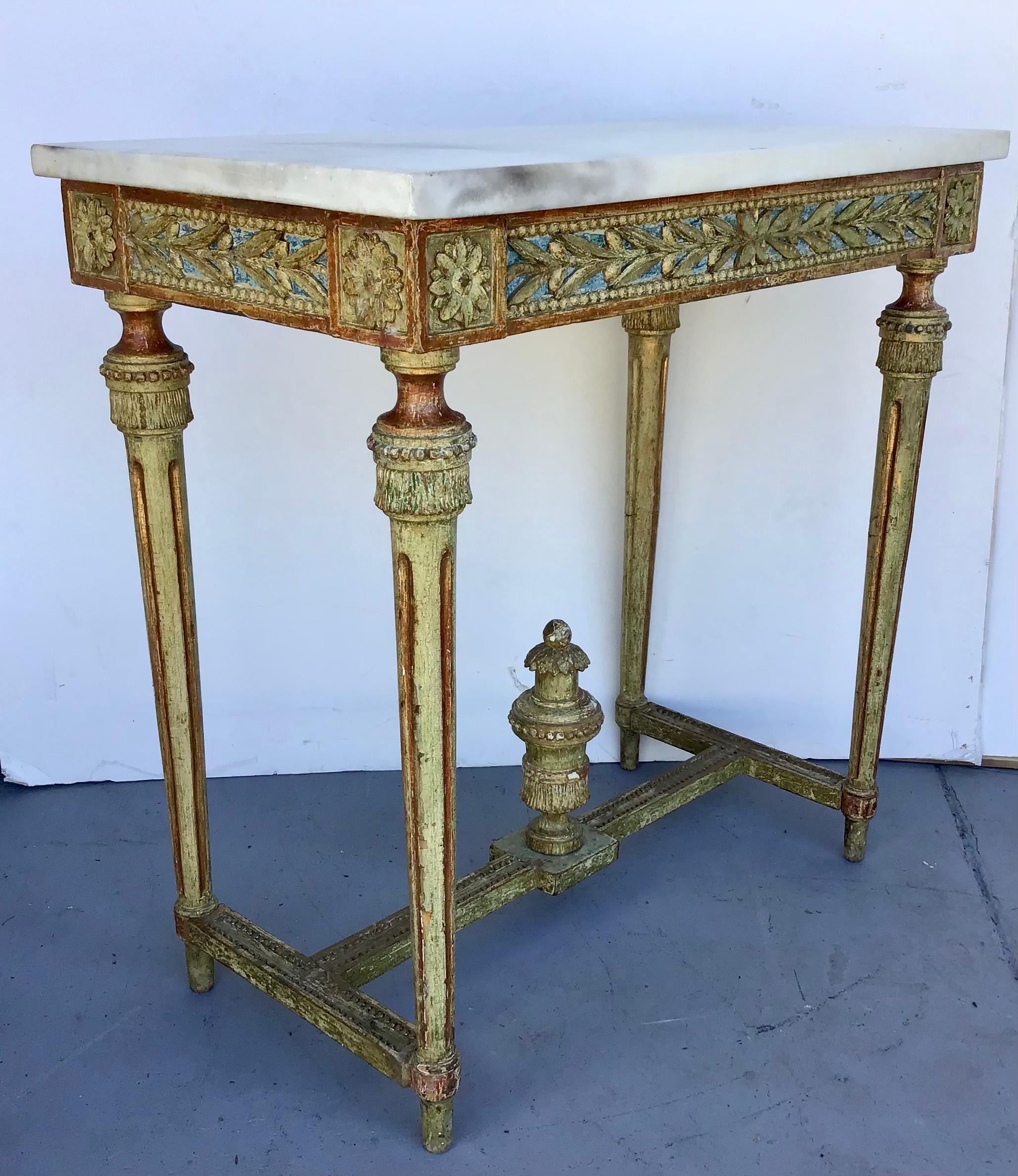 19th Century Swedish Gustavian Painted Giltwood Console Table 6