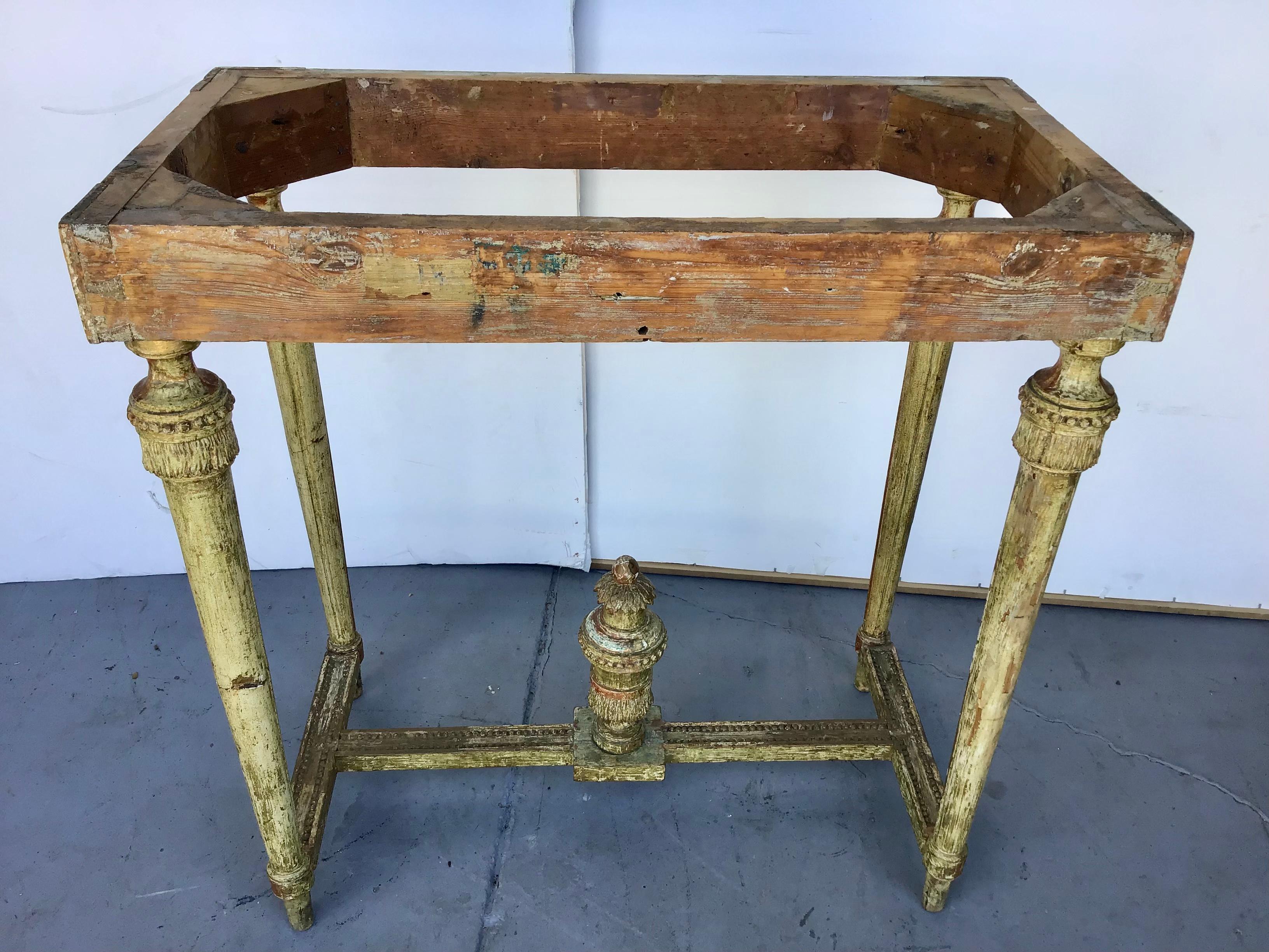 19th Century Swedish Gustavian Painted Giltwood Console Table 9