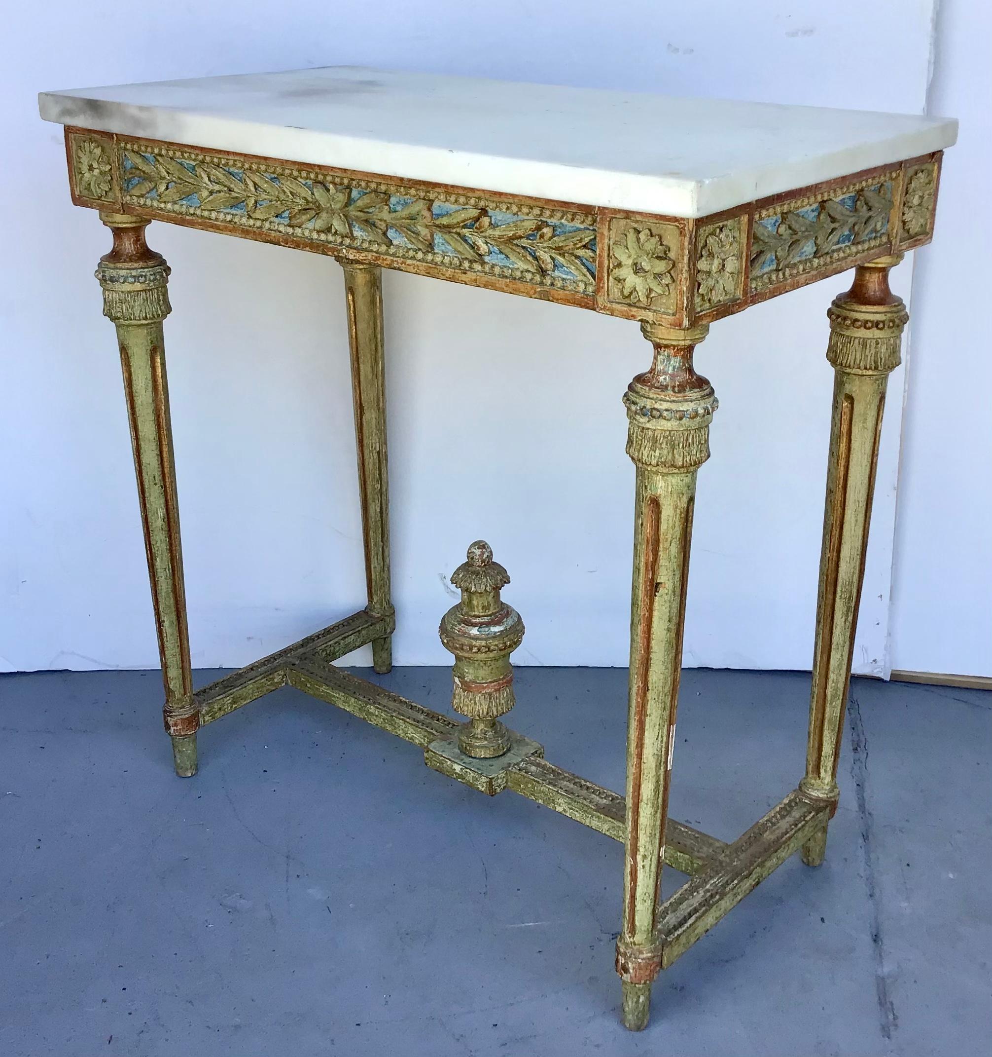 19th Century Swedish Gustavian Painted Giltwood Console Table 4