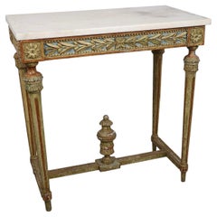 19th Century Swedish Gustavian Painted Giltwood Console Table