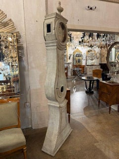 19th Century Swedish Gustavian Painted Grandfather Clock