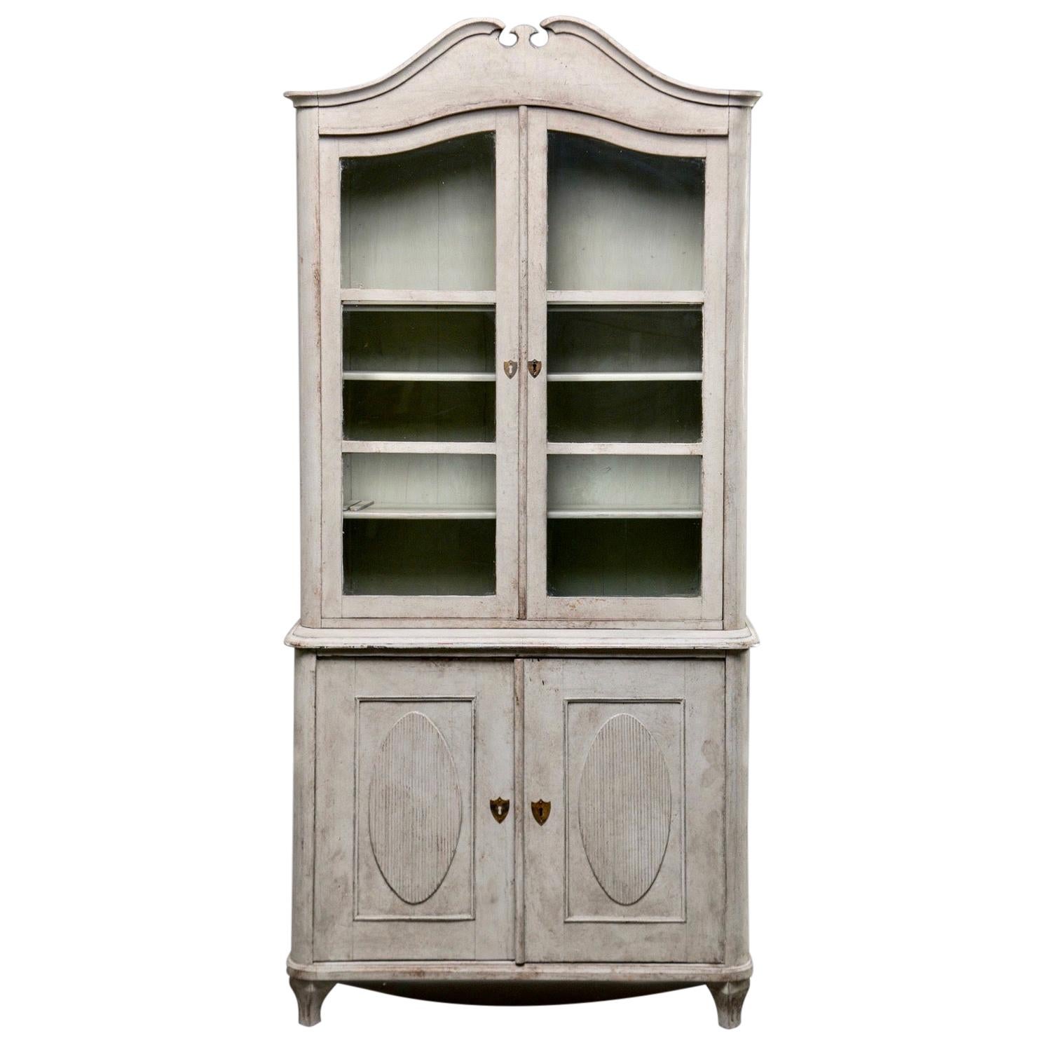 19th Century Swedish Gustavian Painted Pine Cupboard