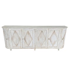 Swedish Gustavian Style Pair of Scandinavian Oakwood Credenzas