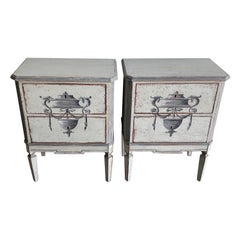 19th Century Swedish Gustavian Pair of Antique Scandinavian Pine Bed Side Tables