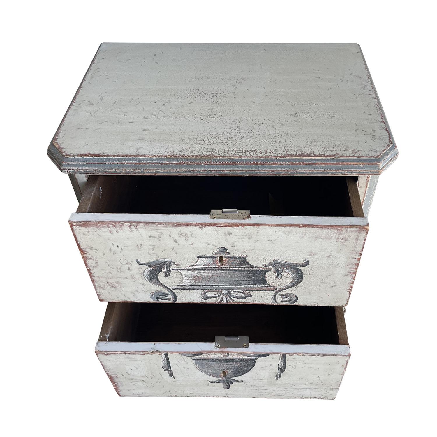 19th Century Swedish Gustavian Pair of Antique Scandinavian Pine Bed Side Tables For Sale 3