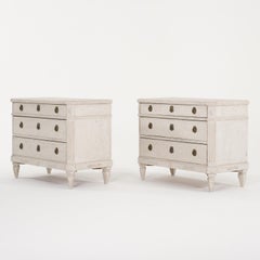 19th Century Swedish Gustavian Pair of Pinewood Chests - Antique Commodes