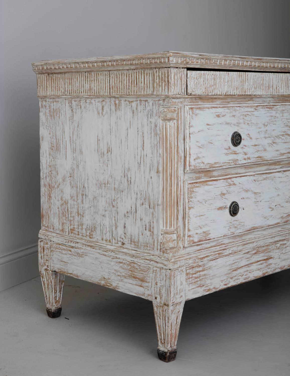 19th Century Swedish Gustavian Period Large Painted Commode 9