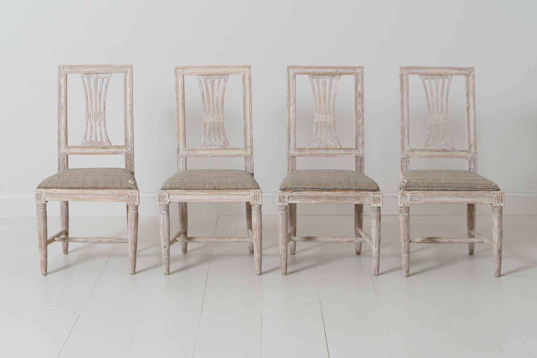 19th Century Swedish Gustavian Period Set of Four Chairs in Original Paint 5