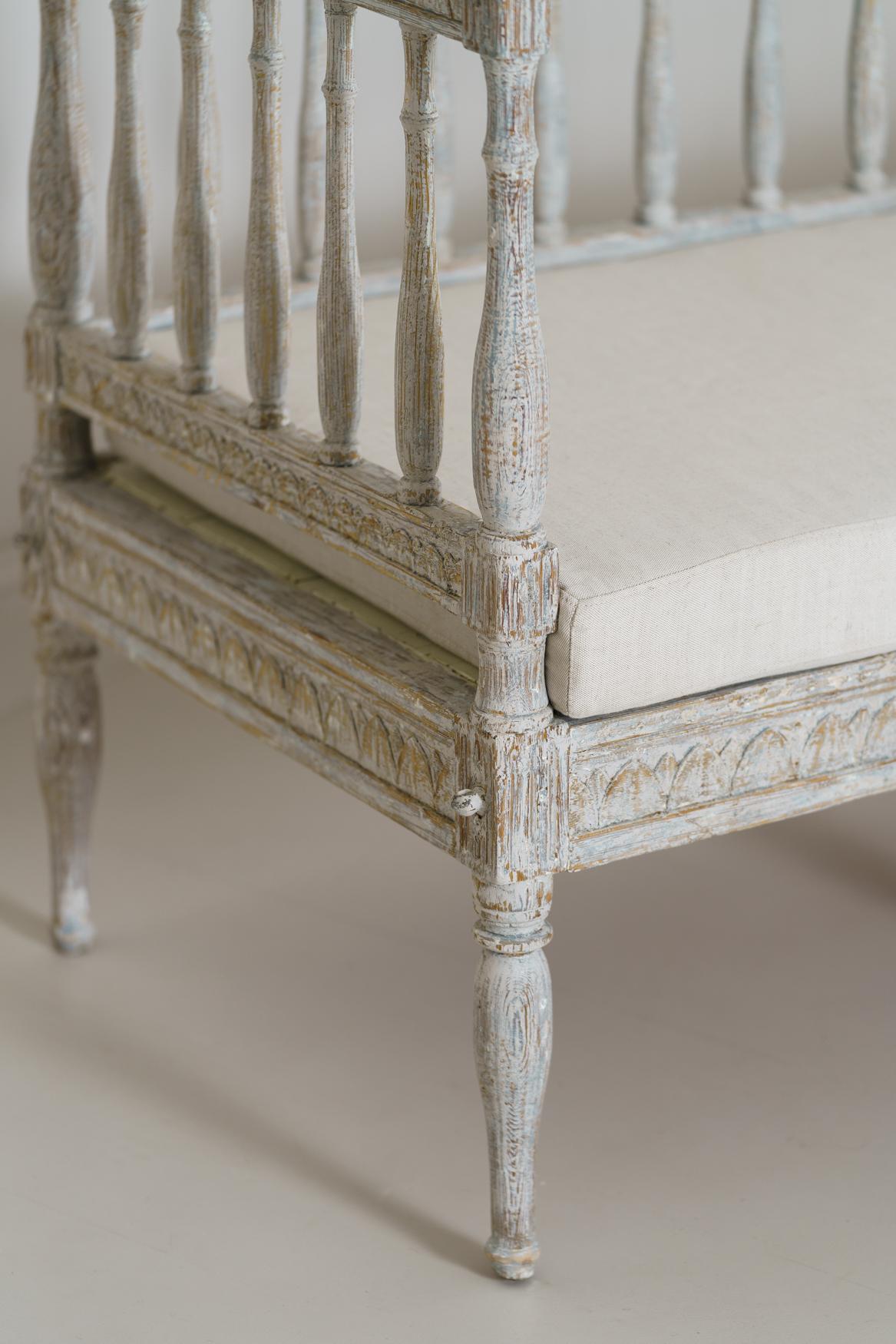 19th Century Swedish Gustavian Period Sofa Bench 1