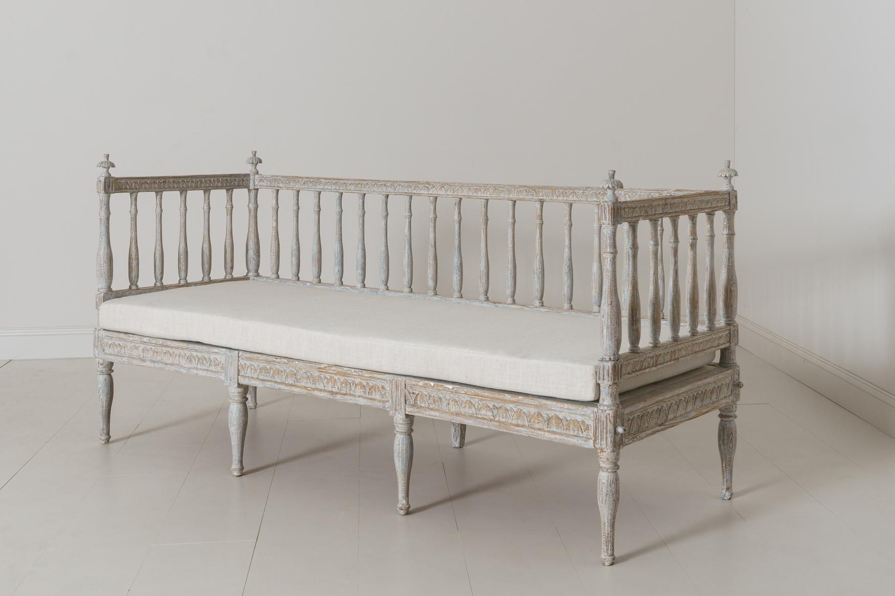 19th Century Swedish Gustavian Period Sofa Bench 4