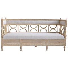 19th Century Swedish Gustavian Period Sofa Bench in Original Paint