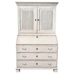 19th century Swedish Gustavian Period Two Part Secretaire Cabinet