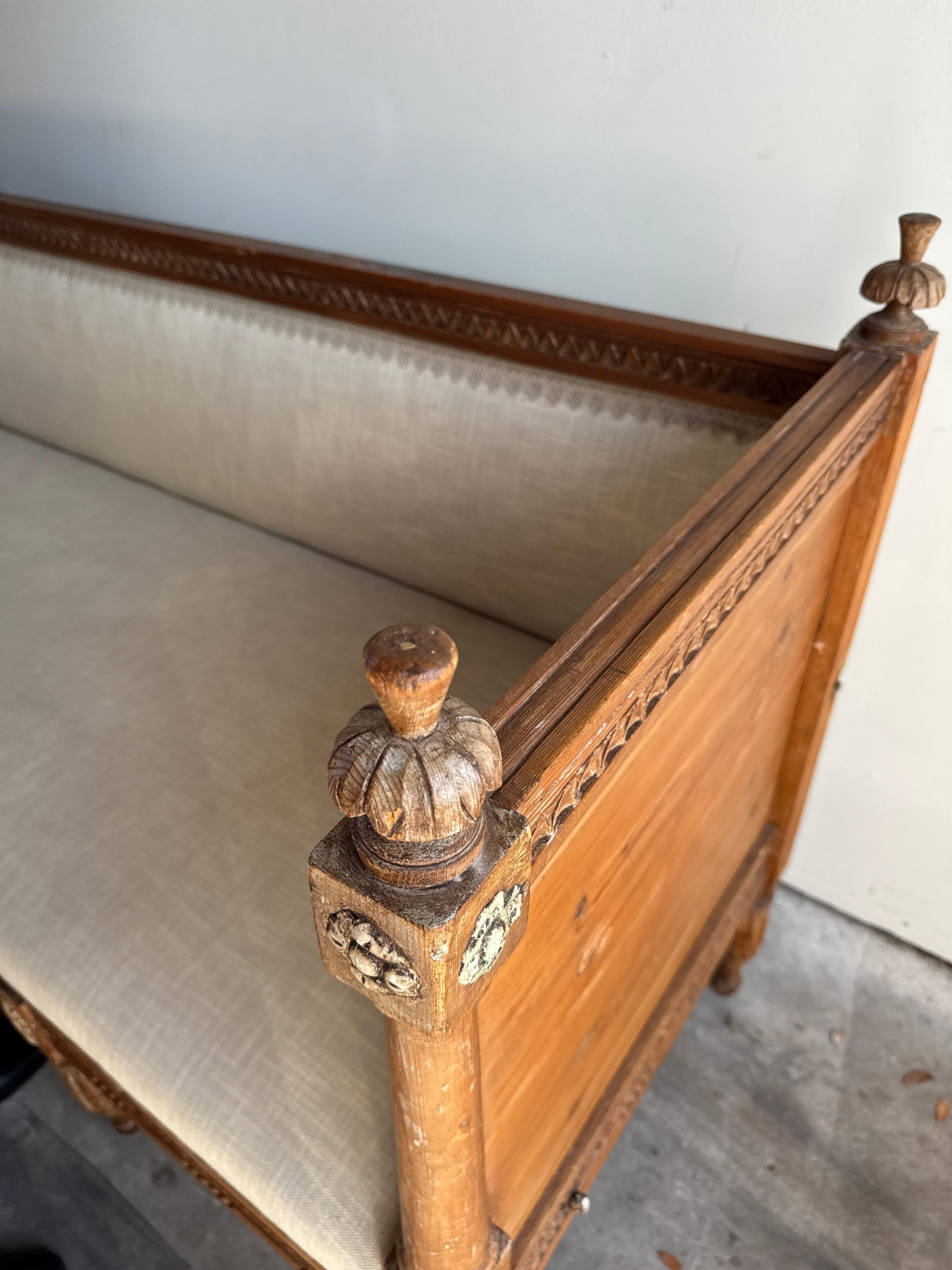 19th Century Swedish Gustavian Pine Daybed - Antique Scandinavian Sofa Bench en venta 4
