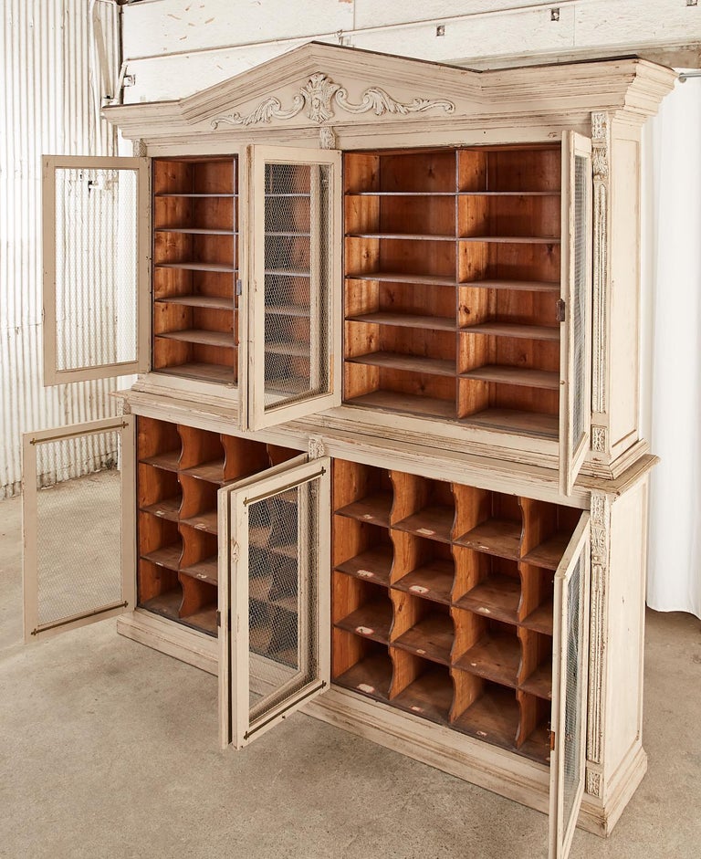 19th Century Swedish Gustavian Style Pine Library Bibliotheque Bookcase In Distressed Condition For Sale In Rio Vista, CA