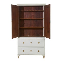 Antique Swedish Gustavian Cabinet, Handcrafted Pinewood, Circa 1810