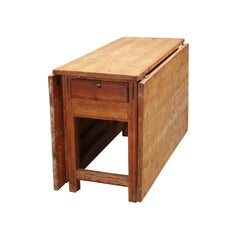 Antique Swedish Gustavian Drop-Leaf Table, Pinewood, Circa 1870-1890