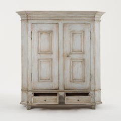 19th Century Swedish Gustavian Pinewood Armoire - Antique Scandinavian Cabinet