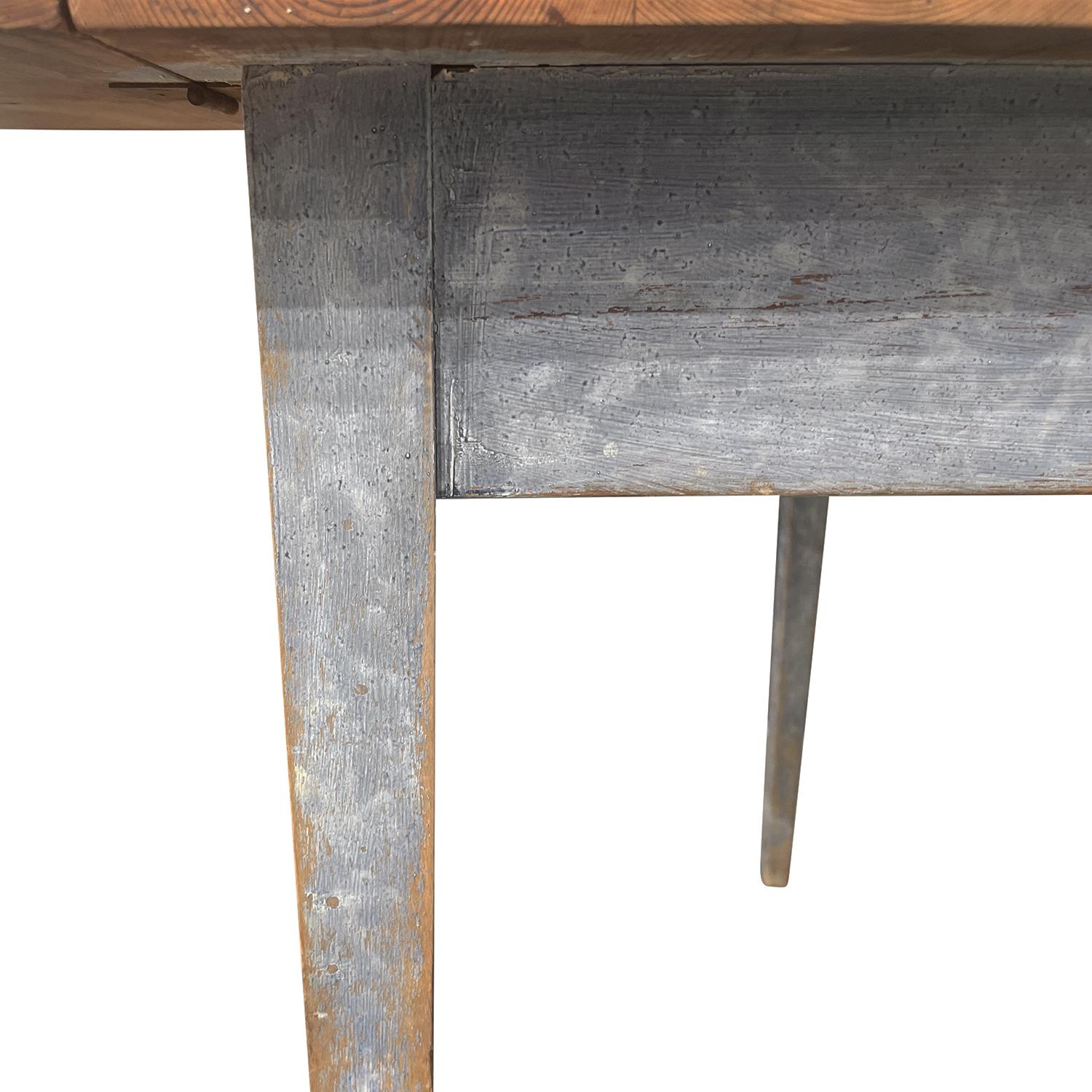 Schwedischer Gustavianischer Klapptisch aus Kiefernholz des 19. Jahrhunderts – antiker Küchentisch im Angebot 11