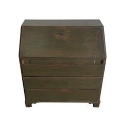 Segretaria svedese gustaviana del XIX secolo in legno di pino - Scrivania scandinava antica