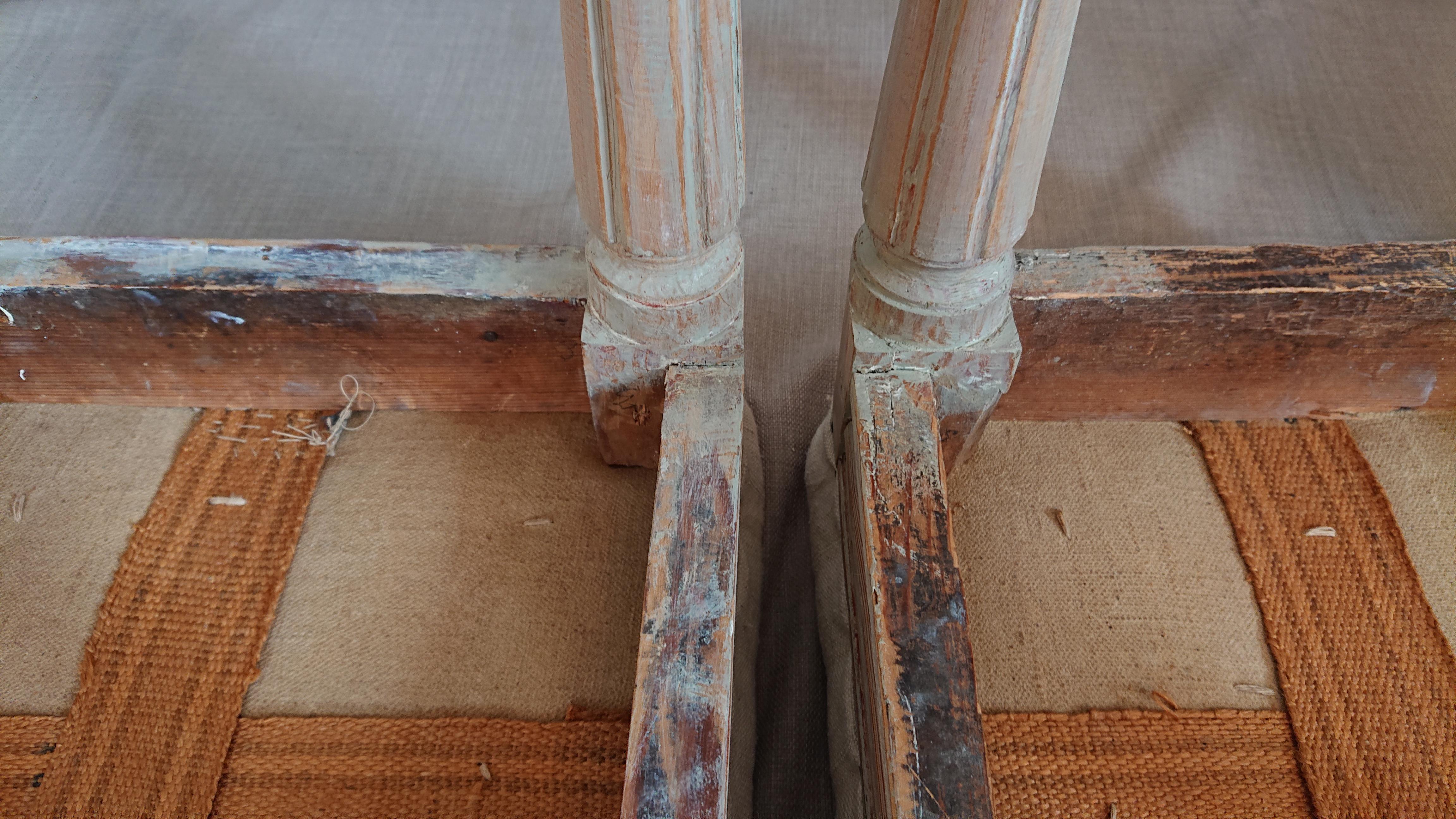 19th Century Swedish Gustavian Provincial Taburettes/ Stools with Originalpaint For Sale 2