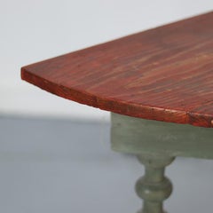 19th Century Swedish Gustavian Rustic Farmhouse Painted Folk Art Side Table