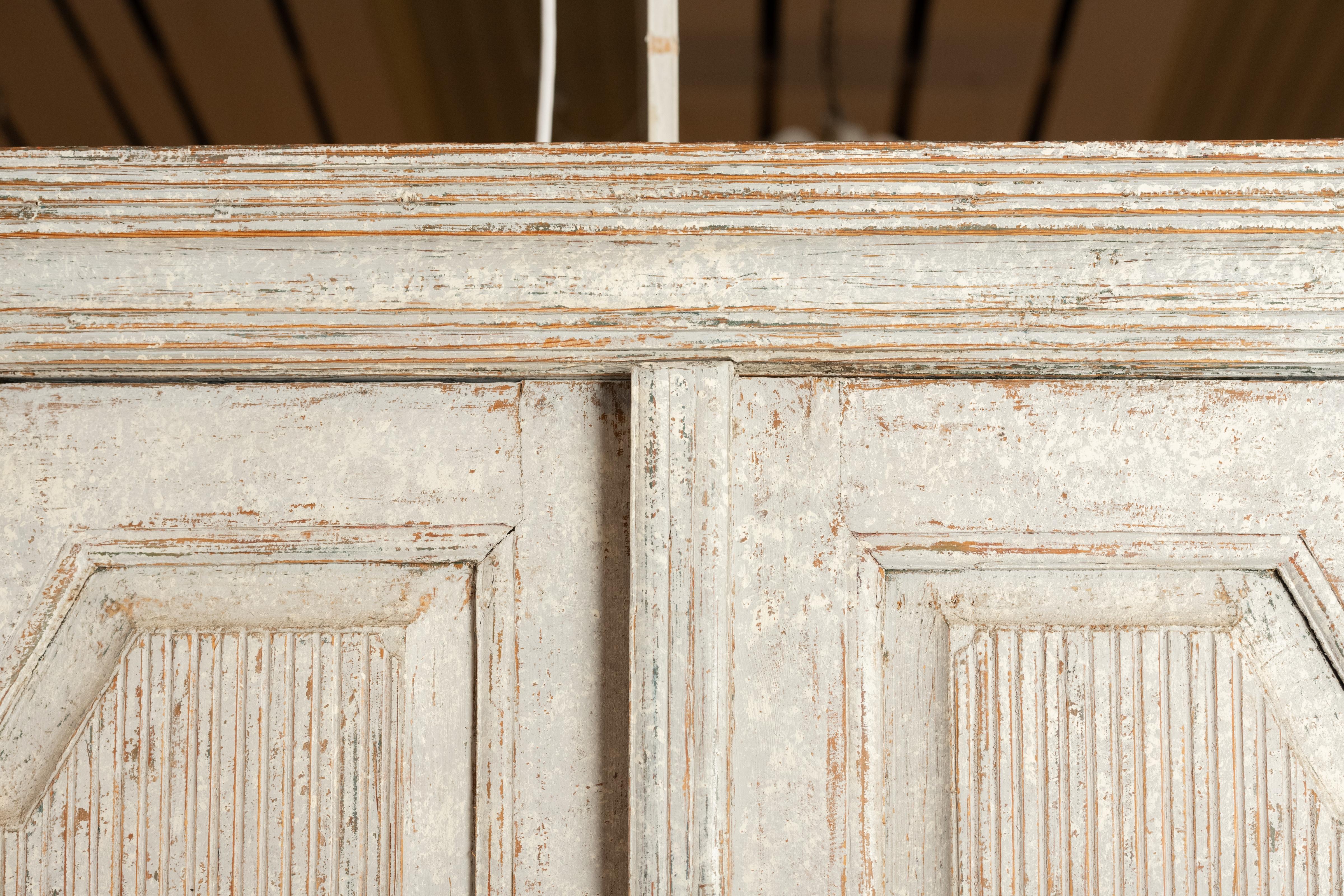 Painted 19th Century Swedish Gustavian Secretary with Library