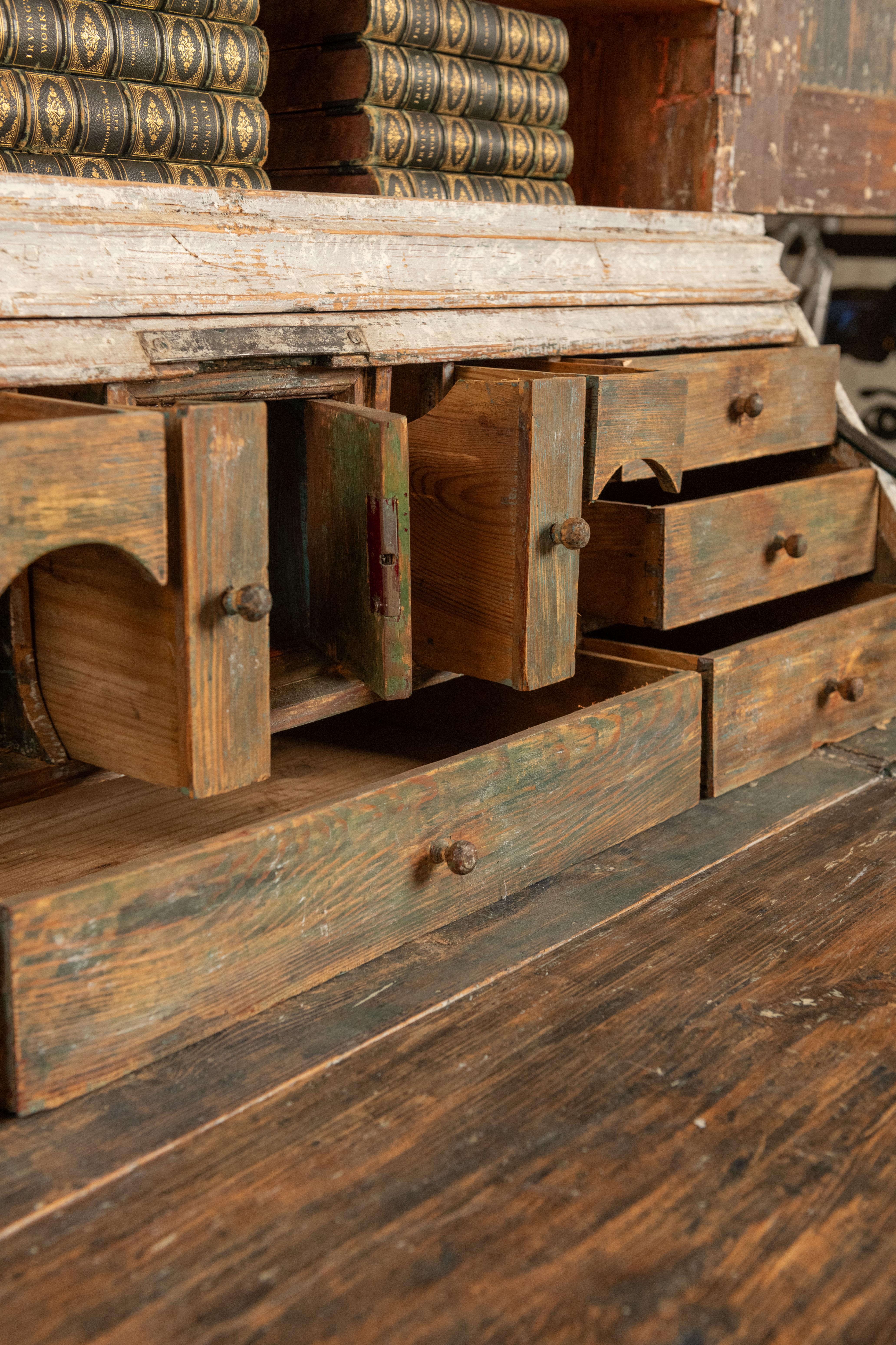 19th Century Swedish Gustavian Secretary with Library 2