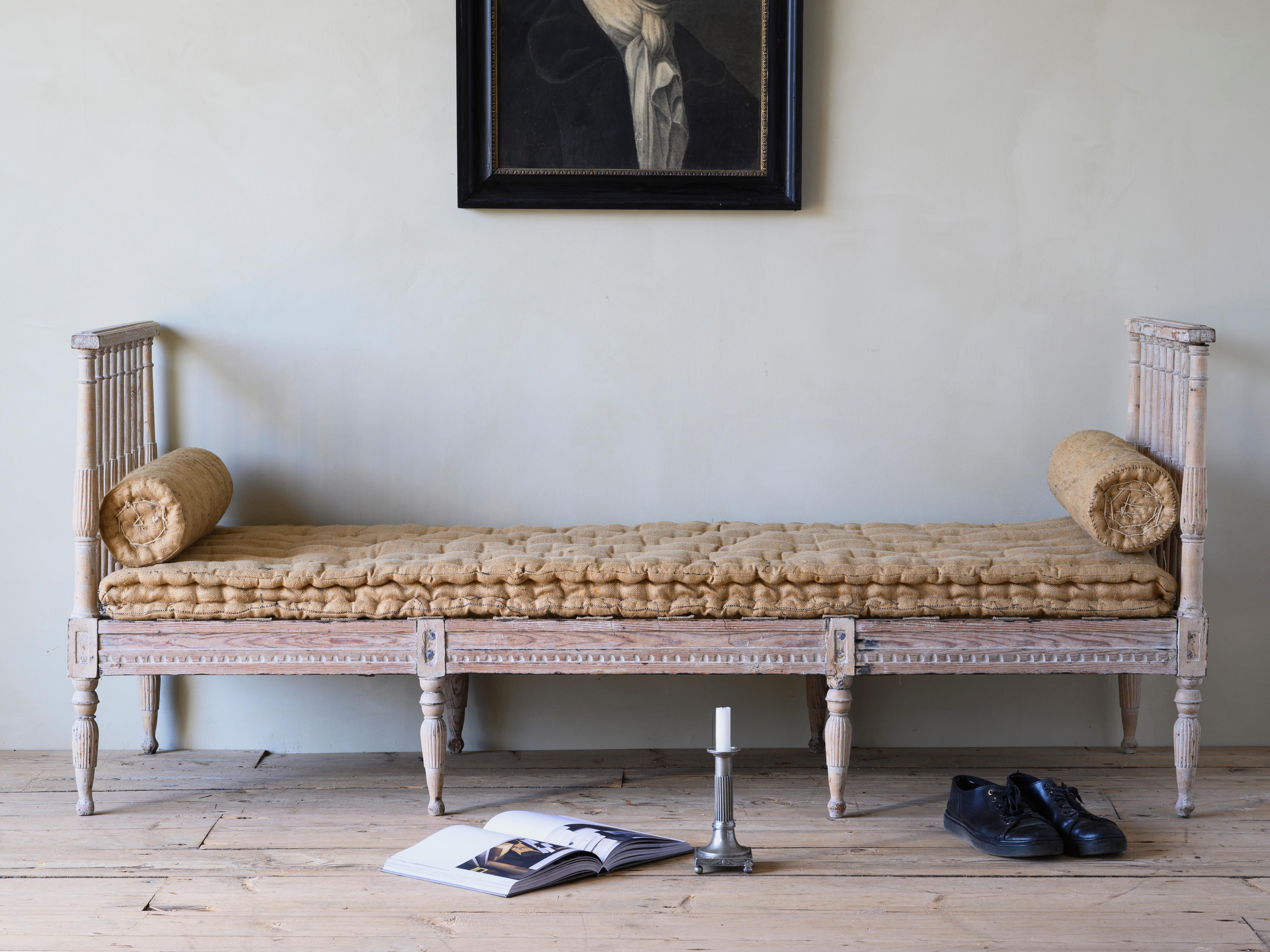 Pine 19th Century Swedish Gustavian Sofa / Bench