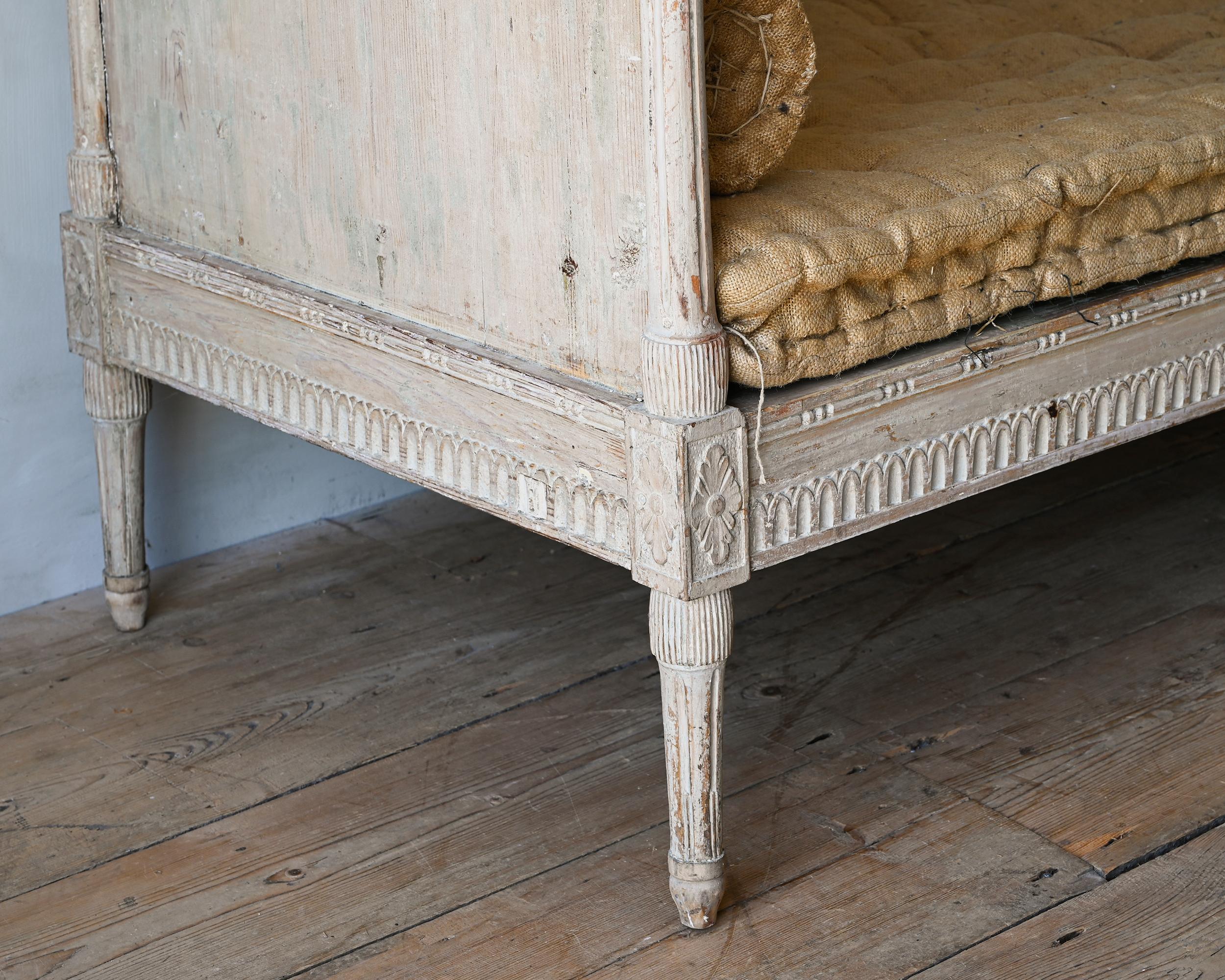 Pine 19th Century Swedish Gustavian Sofa For Sale