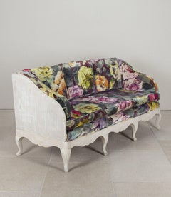 19th Century Swedish Gustavian Sofa Recovered in Contemporary Velvet