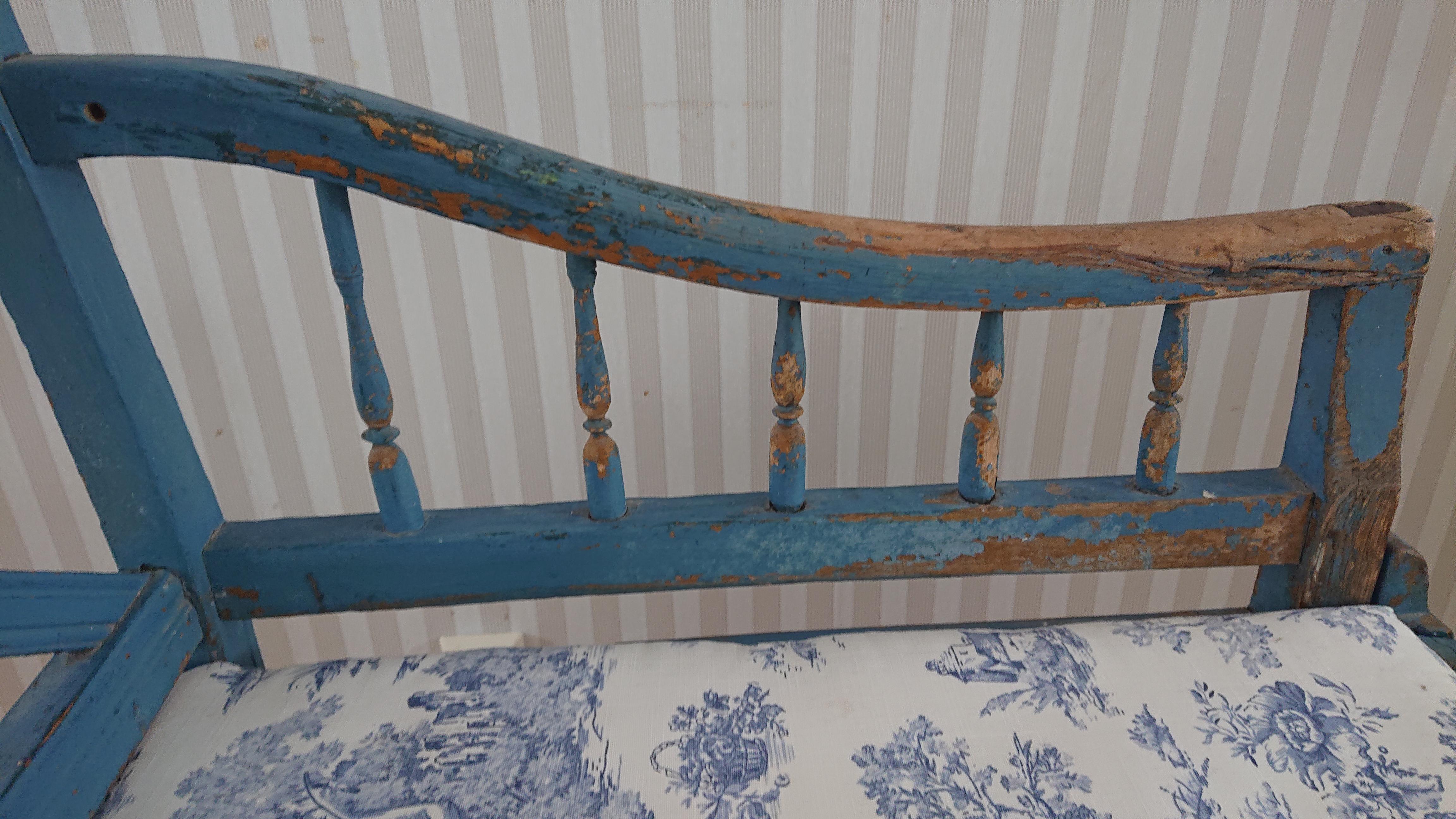 Schwedisches Gustavianisches Sofa des 19. Jahrhunderts mit Originalfarbe im Angebot 8