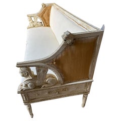 19th Century Swedish Gustavian Sofa with Sphinx and Lion Motifs