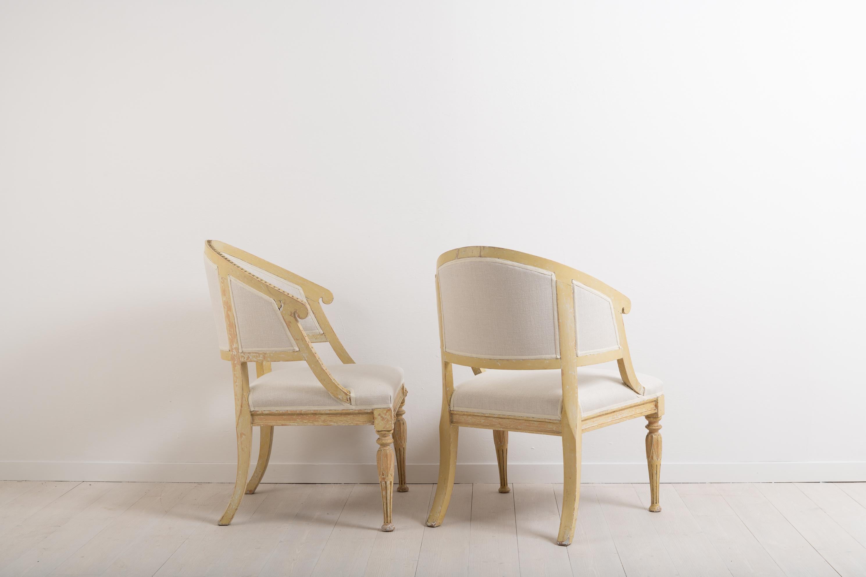 Pine 19th Century Swedish Gustavian Style Barrel Back Chairs