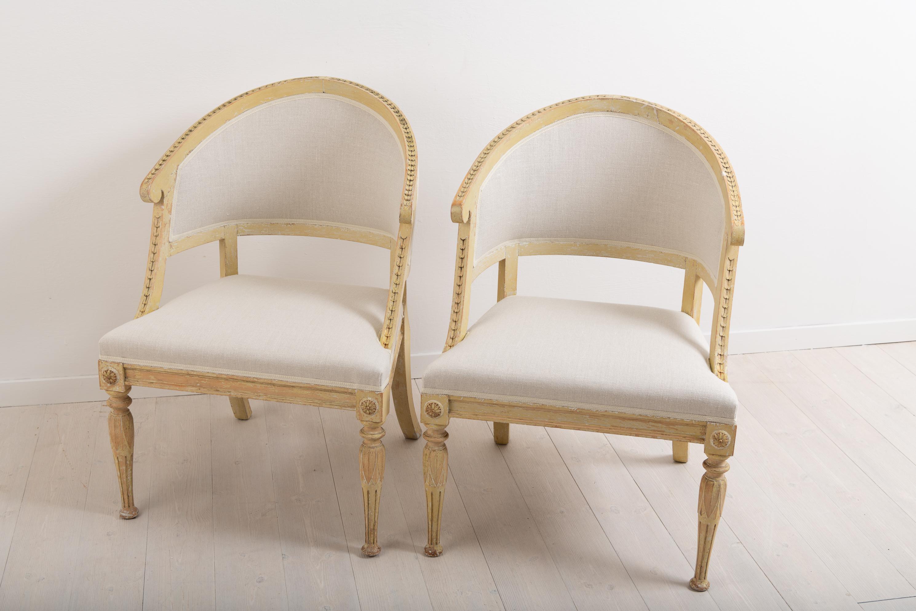 19th Century Swedish Gustavian Style Barrel Back Chairs 1