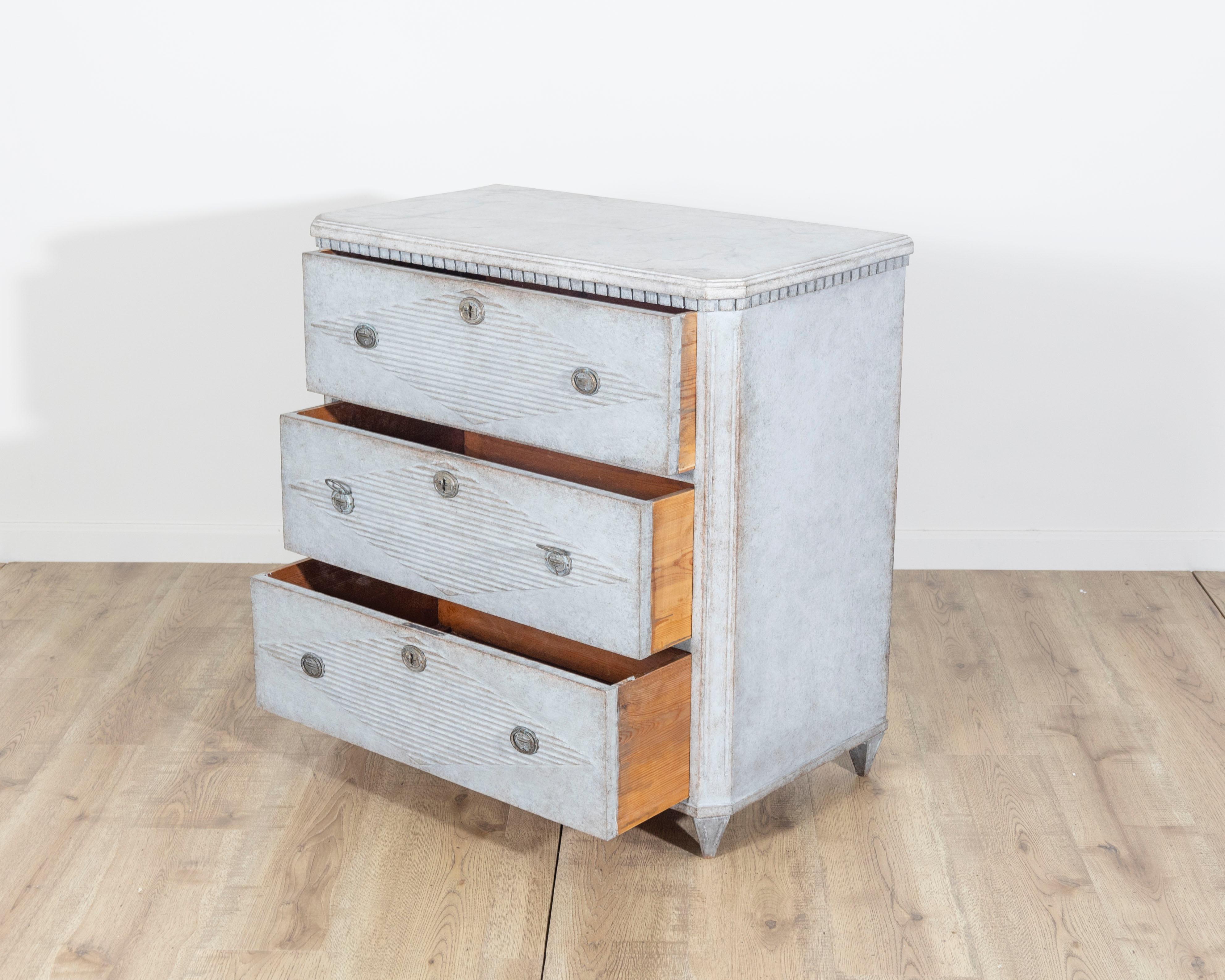 19th Century Swedish Gustavian Style Chest of Drawers Circa 1870 For Sale 2