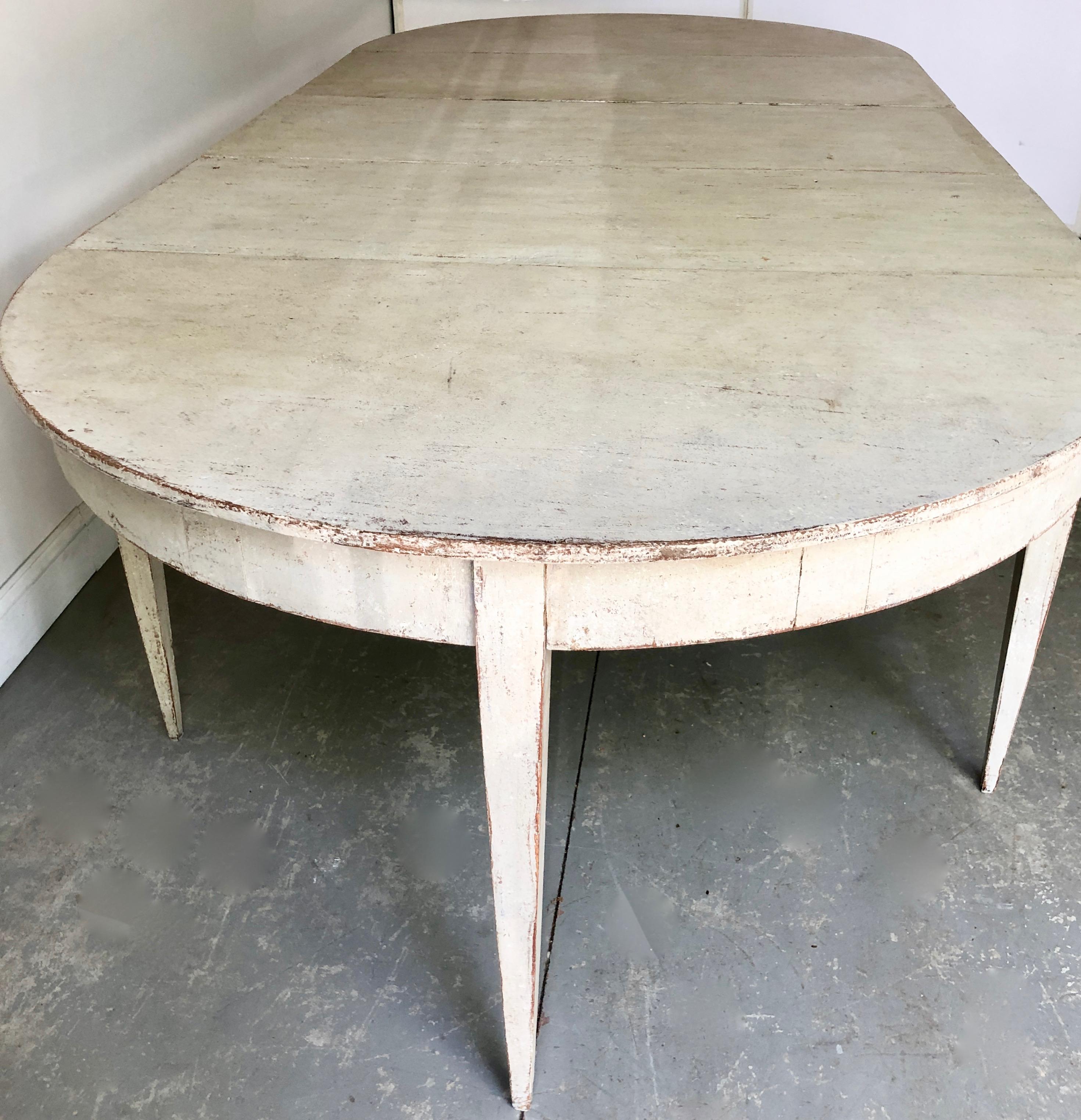 Hand-Carved 19th Century Swedish Gustavian Style Extending Table