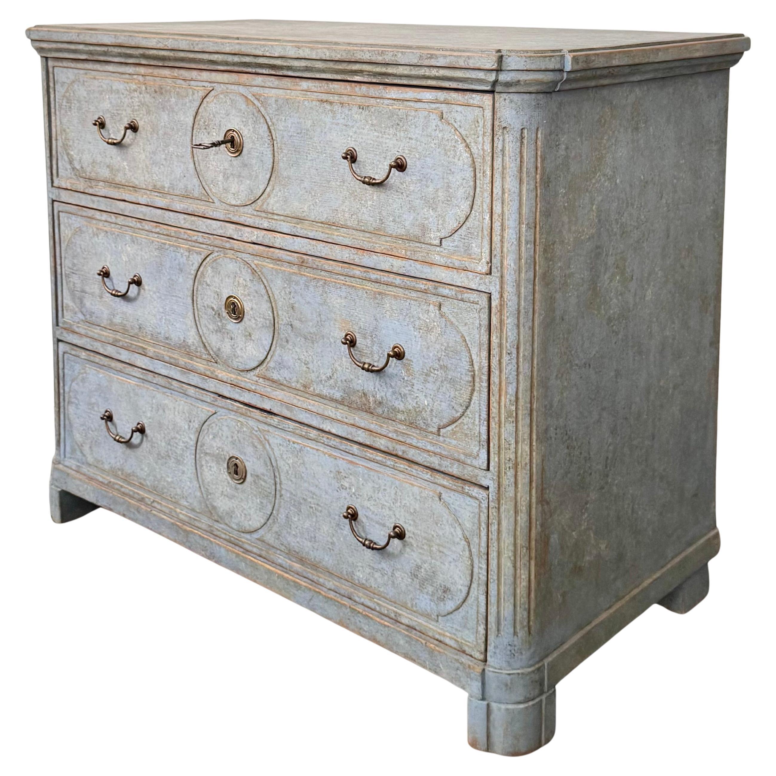 19th Century Swedish Gustavian Style Painted Chest of Drawers, Circa 1830-40