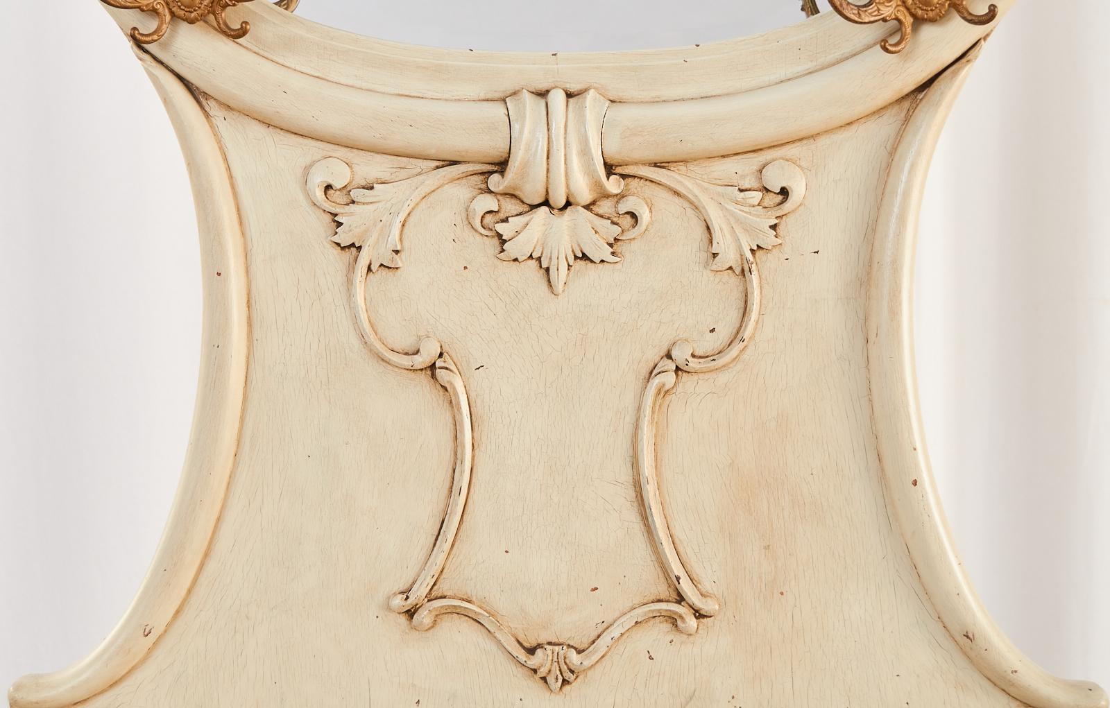19th Century Swedish Gustavian Style Painted Hall Tree Bench Seat 4