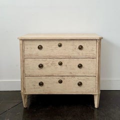 19th Century Swedish Gustavian Style Painted Three-Drawer Chest of Drawers
