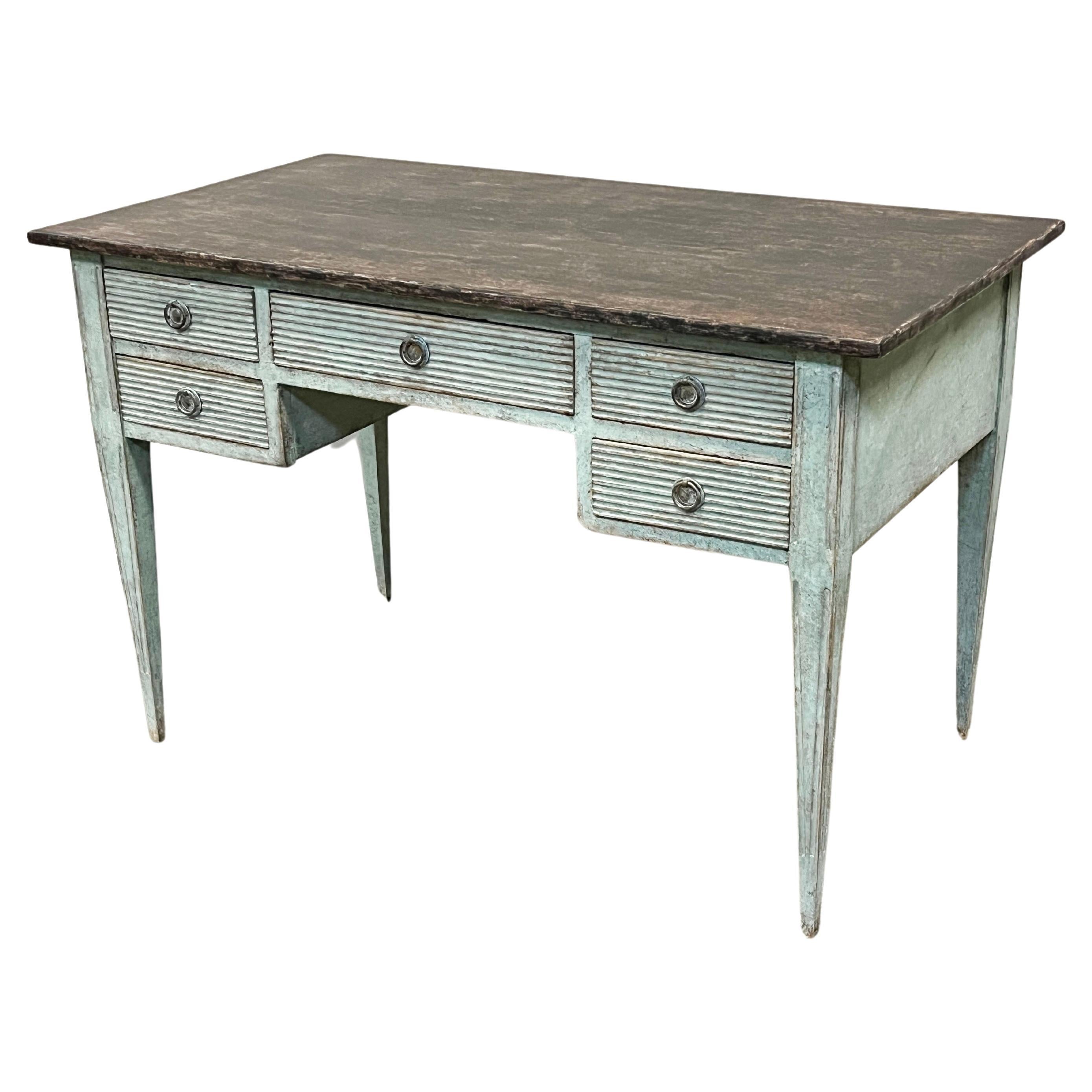 19th Century Swedish Gustavian Style Painted Writing Desk For Sale
