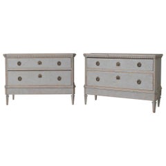 19th Century Swedish Gustavian Style Pair of Bedside Chests