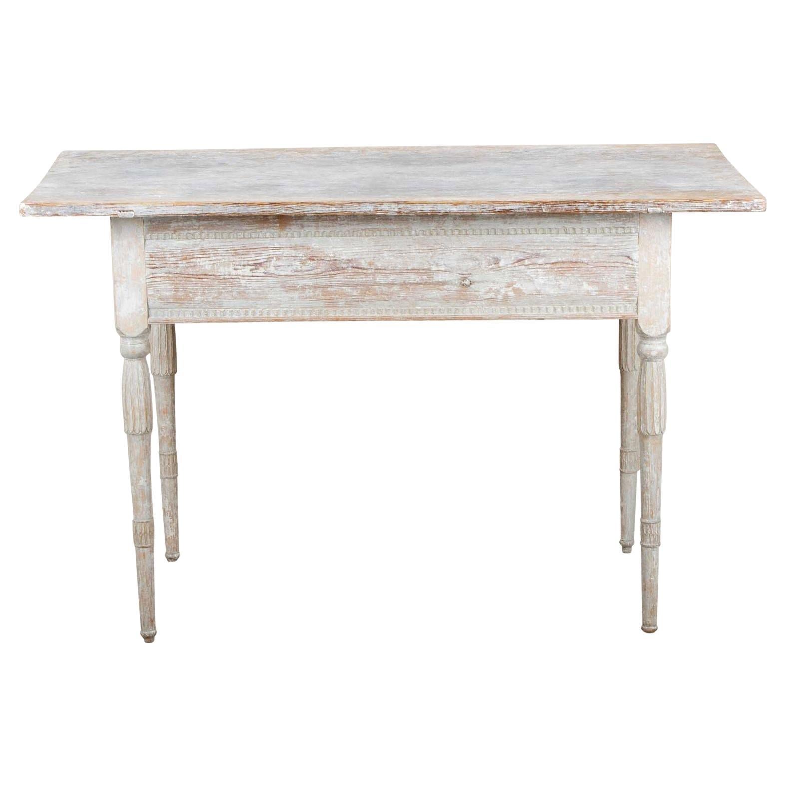 19th Century Swedish Gustavian Table in Original Paint