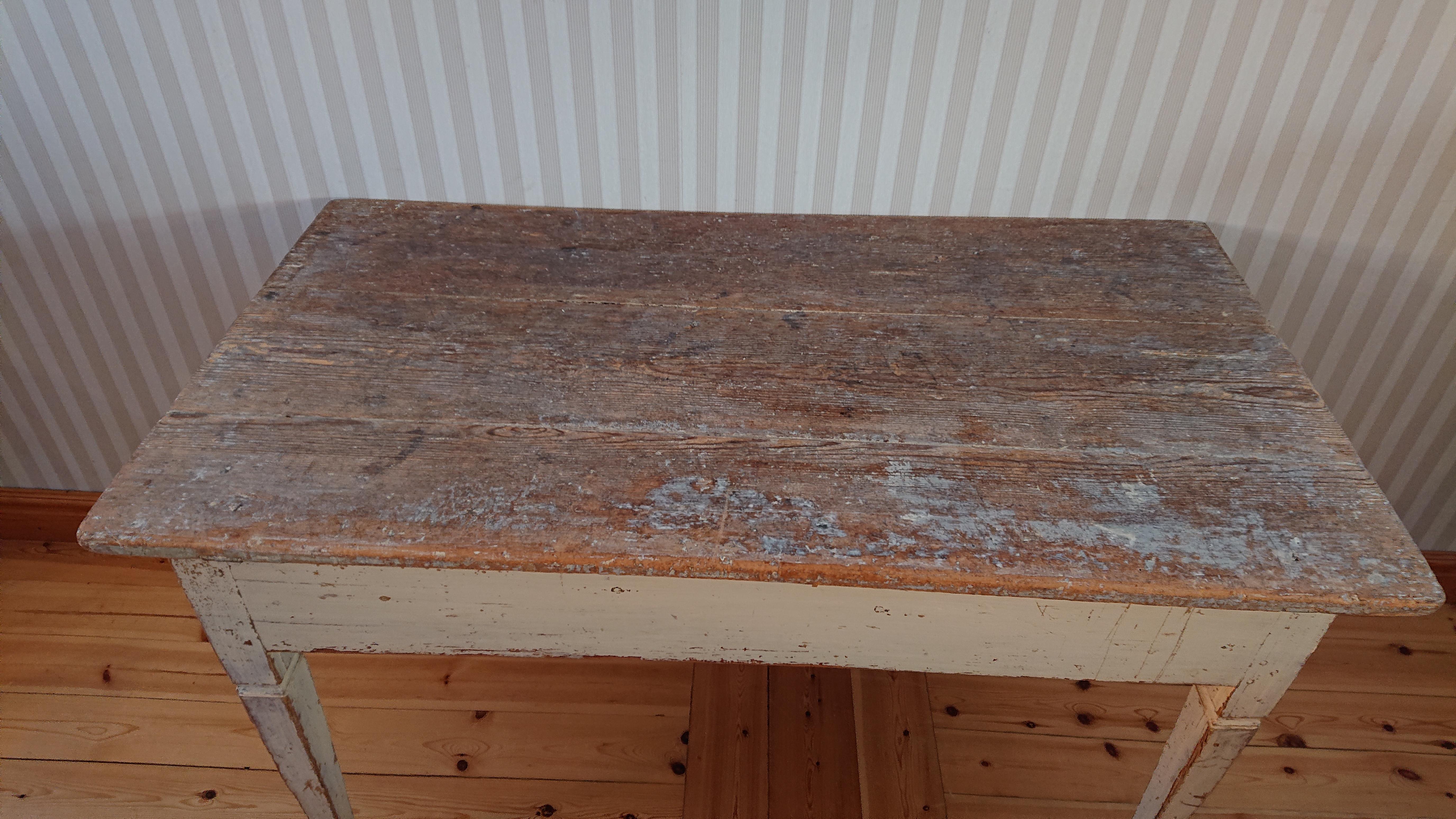 19th Century Swedish antique rustic Gustavian Table with Original paint ...