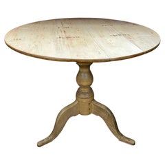 19th Century Swedish Gustavian Tilt-Top Table in Bleached Pine